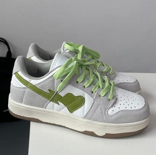 Herz Sneaker gray light green